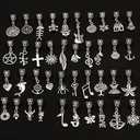 RUBYCA Tibetan Silver Color Connectors Bails Beads with Pendant fit Charm Bracelet Mix Styles (120 PCS)