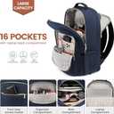 LOVEVOOK Laptop Backpack for Women 18.4 inch,Cute Womens Travel Backpack Purse,Professional Laptop Computer Bag,Waterproof Work Business College Teacher Bags Carry on Backpack with USB Port,Navy Blue