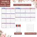 2026 Wall Calendar 32" x 48" Dry Erase Erasable Jumbo XL Wet Dry Calendar Large Laminated Planner 12 Month Horizontal Vertical from January to December for Planning(Marble)