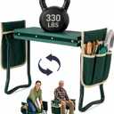 Garden Kneeler and Seat, Foldable Stool for Seniors with 2 Tool Pouches