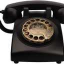 TelPal Antique Phones Corded Landline Telephone Vintage Classic Rotary Dial Home Phone of 1930s Old Fashion Business Phones Home Office Decor Landlines (8008-Black)