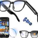 Hwagol Smart Glasses with Camera, 8MP HD Photo and Video Recording,AI Glasses with Real-Time Translation/Object Recognition/AI Voice Q&A/Recording, Calls and Music,UV & Blue Light Protection