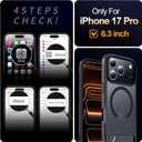 3 x MOZOTER for iPhone 17 Pro Case with Kickstand,[Compatible with MagSafe] [12FT Military Grade Protection] Slim Translucent Matte Shockproof Phone Case,6.3",Black