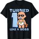 Baby 1st Birthday Boy Girl 1 Year Like a Boss Kids Boss T-Shirt, M