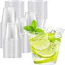Lamosi 100 Pack 9 oz Clear Plastic Cups, Disposable Cups Wine Cocktail Punch, Sturdy & Food Safe Plastic Cup for Party & Wedding