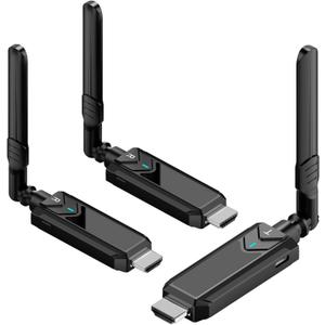 3 x Wireless HDMI Transmitter and Receiver,1148FT/350m 4K Decode 1080P Output Plug&Play 2.4G/5.8G Portable HDMI Wireless for Streaming Video and Audio to Monitor from Laptop/PC/TV Box/Projector1v2