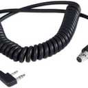 Rugged Radios CC-Ken 2-Pin to 5-Pin Coil Cord Adaptor Cable for Racing Radios Electronics Communications Kenwood & Baofeng  Connects to Headset and Two Way Handheld Radio Black