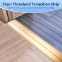2 Pack Aluminum Floor Transition Strip, 0.1"H Flat Metal Door Threshold for Vinyl Wood Tile Carpet Concrete Flooring Gaps, Doorway Protector and Decor, Size 36"L x 2.4"W (Gold)