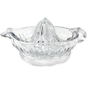 TableCraft H223 Glass Manual Juicer with Handle and Pour Spout  Vintage-Style Clear Glass Lemon Juicer | Manual Orange Juice Squeezer for Citrus Fruits | Glass Citrus Juicer for Kitchen and Bar Use