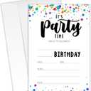 It's Party Time - Birthday Invitation Cards with Envelopes (4x6 Inches, Pack of 20) - Invitations for Birthday Party & Celebrations.(082)