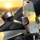 LISEN Electric Retractable Car Phone Mount, 100% Ultra-Stable iPhone Vacuum Electric Suction Cup Phone Mount, Suction Cup Magnetic Phone Holder for iPhone 16 15 Pro Max Plus 14~X, Samsung Galaxy S25