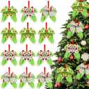 12 Pcs Lime Green Bow for Christmas Tree 6 Inch Green Furry Christmas Hanging Wreaths Bow Holiday Dot Bows Ornaments for Xmas Gift Wrapping Garland Mantel Home Party Decor Party Supplies