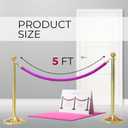 4PS Station Set for Parties - Rich Purple Stations Rope for Hotel Lobby VIP Ropes for Posts with Gold Snap Hooks Velvet Ropes for Special Events and Stands Queue
