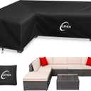 Kipiea Patio L-Shaped Sectional Sofa Cover, 420D Heavy-Duty Oxford Fabric Outdoor Sectional Cover with 6 Windproof Buckles, No Tears Anti UV No Fading (Left Facing, 83" x 104" L x 33.5" D x 31" H)