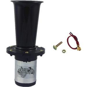 JDMSPEED New Black Ahooga Auto Car Truck Antique Vintage Style Horn for 12 Volt Old Fashion Car Trucks RV's Horn Hot Rod Klaxon 12V 110DB AHH-OOO-GAH OOGA Air Horn