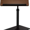 C Shaped End Table,20" W x 14" L,17"-31" Adjustable Height,Swivel and Turnable Desktop,Foldable Side Table for Small Spaces,Black Walnut (Black Walnut, 19.7" x 13.8")