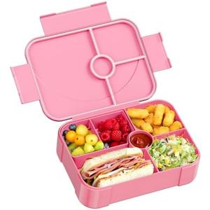Winproper Lunch Box Kids Bento Box, Leakproof Bento Lunch Box with 6 Compartments, BPA-Free Men Women Lunch Containers for Adults/Kids/Students, 40 oz Portable On-the-Go Meal and Snack Packing - Pink Winproper Lunch Box Kids Bento Box, Leakproof Bento Lunch Box with 6 Compartments, BPA-Free Men Women Lunch Containers for Adults/Kids/Students, 40 oz Portable On-the-Go Meal and Snack Packing - Pink
