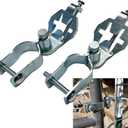 Heavy Duty T-Post Gate Hinge Kit, 1-5/8Chain Link Fence Gate Post Hinge Pins, Galvanized Steel Easy Install Hardware for Farm, Garden, Backyard Gate
