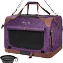 Extra Large Cat Carrier Soft Sided, Portable Small Dog Carrier for 2 Cats, 24"x16.5"x16" Car Travel Folding Comfortable Design, Navy