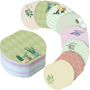 8 Pcs Plant Theme Cute Fishbowl Note Pad Color Sticky Funny Note Pad List Stylish Practical Cute Notepads for Office Home Supplies, 50 Sheets Per Piece(Plant)