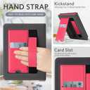 CoBak Case with Stand for Kindle Paperwhite 12th Gen 2024 Released (7") & Kindle Colorsoft Signature Edition - Durable PU Leather Cover with Auto Sleep Wake, Card Slot, Hand Strap Feature, Raspberry