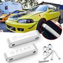 x xotic tech JDM Hood Spacer Hood Riser 3/4" Replacement Front Hood Vent Space Riser Spacer Anodized Silver Aluminum Alloy Billet Compatible with Honda Civic CRX Del Sol, Acura Integra