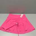 ALove Womens High Waisted Split Swim Skirt Sporty Drawstring Skirted Swim Bottom with Built-in Panty (X-Large, Rose Red)