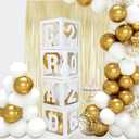 2026 Graduation Decorations - 4Pcs White Balloon Boxes with Letters 2026&Grad for Preschool Kindergarten Middle High School College Graduation Party Decorations Class of 2026