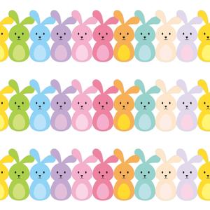 72 Feet Easter Bunny Carrot Bulletin Board Borders Pink Rabbit Borders Trim for Spring Bulletin Board Wall Decoration (Bunny)
