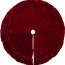 Vickerman 84" Plush White Velvet Christmas Tree Skirt - Elegant Christmas Tree Skirt Large - Red Christmas Tree skirt - Velvet Holiday Tree Skirt - Reliable and Durable