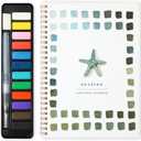 Watercolor Workbook, Watercolor Paint Set, Beginner-Friendly Watercolor Workbooks, with 12 Colors Watercolor Paint Set (Seaside)