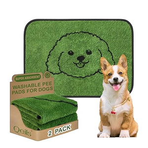 Qeils Reusable Puppy Pads, Washable Pee Pads for Dogs 2 Pack Durable Absorbent Leakproof Dog Training Pads for Home or Travel, Non-Slip Wee Wee Pads Potty Pads 18"x24"