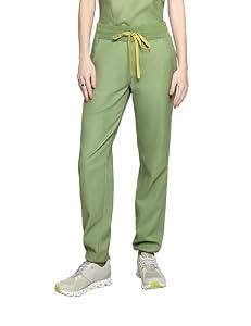 LAMBDA ACADIA Sutton Jogger Scrub Pants for Women – 6 Pockets, Comfort, Stylish, Hi-Stretch, Classic Fit (US, Alpha, Large, Avocado)