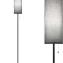 Coucrek Floor Lamp for Living Room, 3 Color Temperature Modern Standing Lamps, Minimalist Pole Lamp Tall Lamps for Bedroom, Living Room, Office, Kids Room, Reading, Black Lampshade