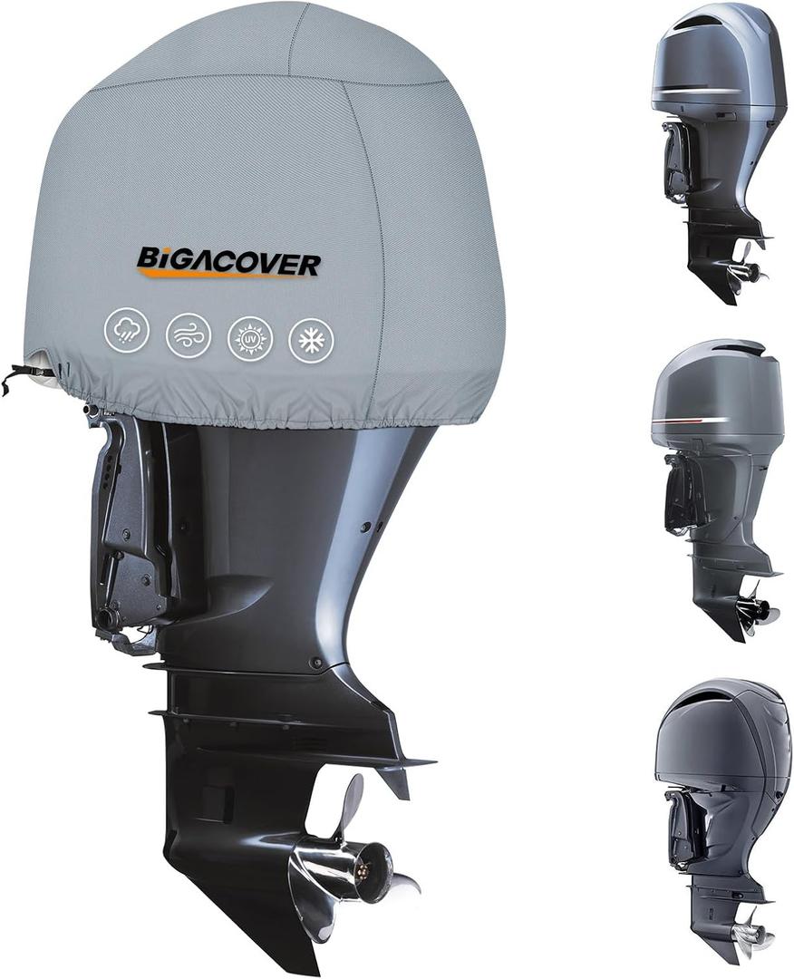 Outboard Motor Cover for Yamaha 4.2L F225 / F250 / F300 4.2L V6 Offshore Engine Cover Yamaha, Waterproof Heavy Duty 600D Oxford with Cotton Lining Fade Resistant Boat Engine Hood Cowling Cover