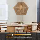 ELYONA 17 Woven Pendant Light, Modern Boho Chandelier Handwoven Rattan Basket Shade, Rustic Pendant Light Fixtures Farmhouse Ceiling Hanging Lamp for Dining Room, Kitchen Bedroom, Entryway, Foyer