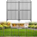 5 Panels No Dig Decorative Garden Fence, 40in(H)11ft(L) Heavy-Duty Rustproof Metal Panels, Outdoor Dog Barrier for Yard & Patio, Landscape, Border| Portable Temporary Fencing