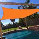 16' x 20' Sun Shade Sail Rectangle Outdoor Canopy Cover UV Block for Backyard Porch Pergola Deck Garden Patio (Orange)