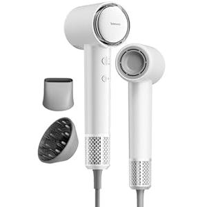 Tideway Hair Dryer, Blow Dryer with Diffuser, Ionic Professional High-Speed 1500W Low-Noise, 110, 000 RPM Brushless Motor, Fast Drying, Travel Compact for Women & Men (White)