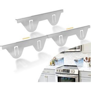 Stove Gap Covers Stainless Steel, Stove Gap Fillers, Stove Counter Gap Covers, Retractable Length 13.8" to 27.5", Width 0.79" Stove Side Gap Covers,(2PCS, Silver)