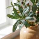 3 PCS 40" Artificial Olive Branches with Fruits, Real Touch Greenery Stems | Faux olive stems with lifelike fruits, ideal for tall vase, home wedding decor, greenery floral arrangement