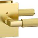 Asidrama 1 Pack Brushed Gold Privacy Door Handles, Door Lever with Door Knobs Indoor for Bedroom or Bathroom, Heavy Duty Door Handles Interior with Locks for Left Right Sided Doors