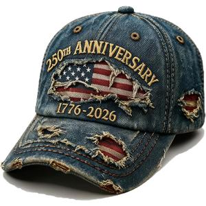 250 Anniversary USA Hat, 250 Anniversary USA Merchandise, Fathers Day Birthday Gift for Dad (Blue)
