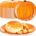 Sliner 100 Pcs Pumpkin Paper Plates Fall Thanksgiving Disposable Dinner Plates 7 Inch Harvest Dinnerware for Autumn Halloween Holiday Catering Events Dinner Dessert Party Supplies (Orange)