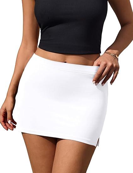 Mini Skirts for Women with Shorts Underneath Sexy Y2k Bodycon Low Rise Skorts Stretchy Trendy Club Going Out Outfits (X-Large)