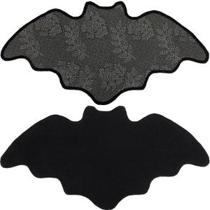 Bat Bath Mat Bathroom Rug for Spooky Decor, Gothic Witchy Mat for Bathroom, Horror Halloween Black Bats Mat for Kitchen