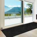 Heyroll Custom Size Hallway Runner Rug, Backed Non-Slip Waterproof Runner Rugs, Washable Outdoor Indoor Carpet Runner Rug for Floor, Entryway, Kitchen, Laundry, Balcony, Garage 2' x 8', Black (2 ft x 8 ft)