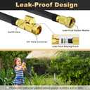 Garden Hose 25 ft, Lightweight No-Kink Leakproof Water Hose with 10 Functions Spray Nozzle and 3/4" Brass Connectors, for Lawn Watering, Floor Cleaning, and Car Washing, Black Blue