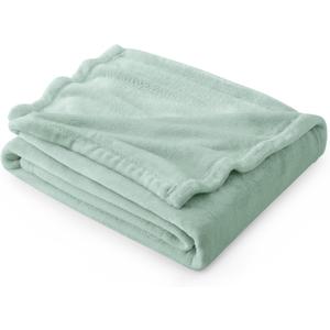 Bedsure GentleSoft Sage Green Fleece Throw Blanket - 300GSM Soft Lightweight Plush Cozy Blankets for Bed, Sofa, Couch, Travel, Camping (Throw (50" x 60"))