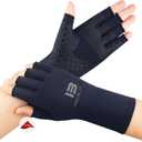 Extra Firm Compression Arthritis Gloves for Women and Men - High-Tension LYCRA for Deep Relief. Support for Carpal Tunnel, Swelling, Tendonitis & Rheumatoid. Great for Crocheting or Gaming, Blue Small